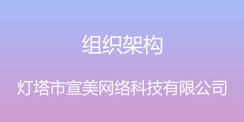 组织架构 - 灯塔市宣美网络科技有限公司